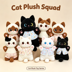 A group of plush cat dolls