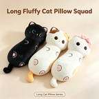 Long and cute cat throw pillow team