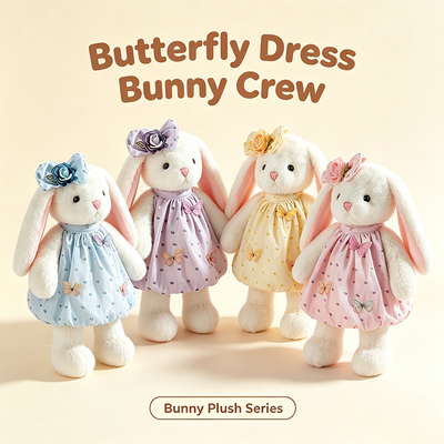 Butterfly-skirt lop-eared rabbit dream team