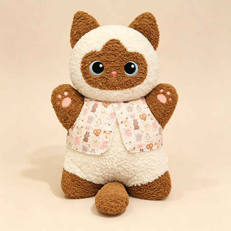 A group of plush cat dolls