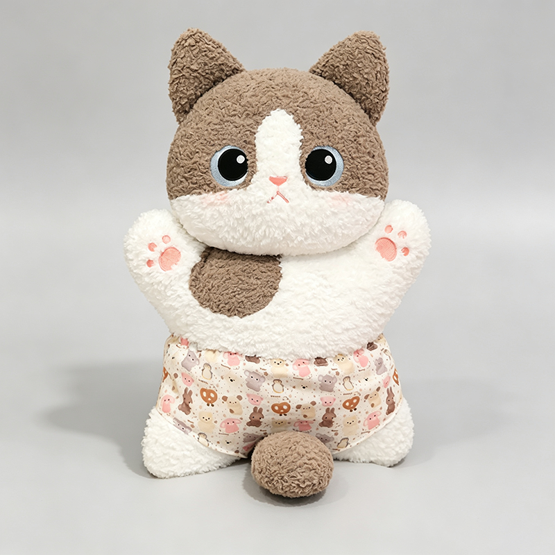 A group of plush cat dolls